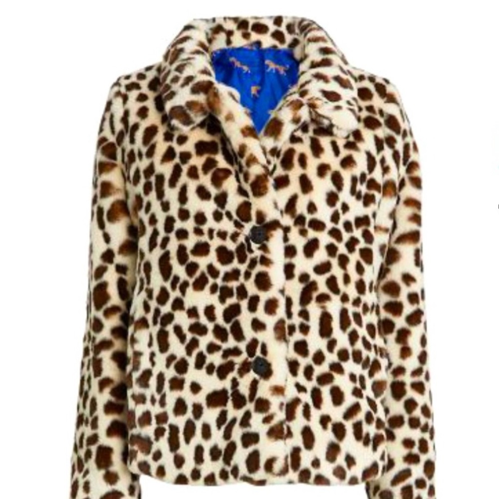MOTHER The Ride-A-Long Cheetah Print Faux Fur Jacket in Hot Spot